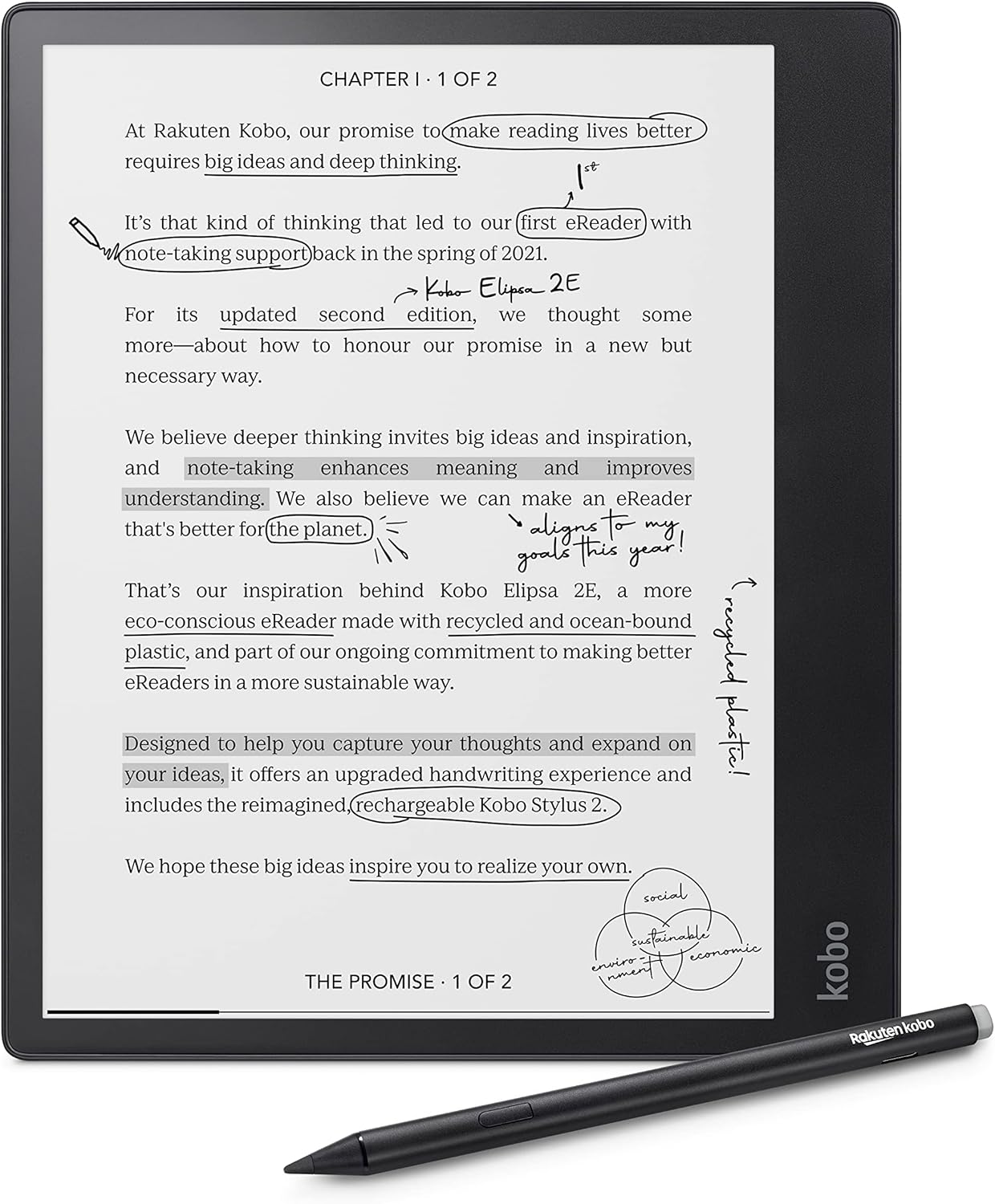Kobo Elipsa 2E eReader (32GB, Black)