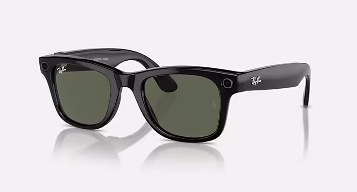 RayBan Meta Wayfarer Shiny Black/G15 Green